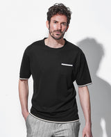リブスタートラインクルーネック Tシャツ
