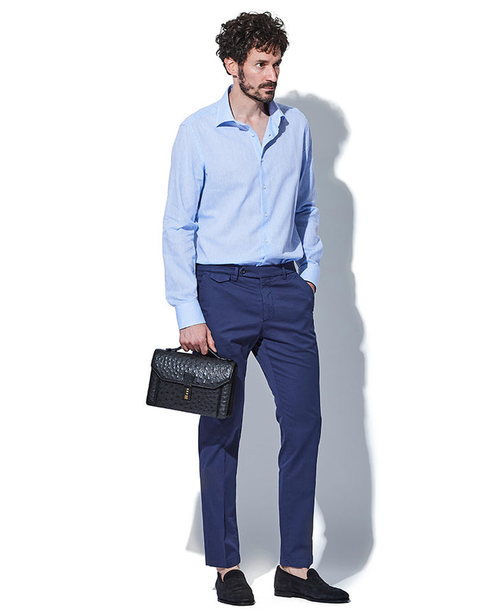 23区 MY STANDARD シャツ　長袖　38 M リネン　青　ブルー 23区】ベーシックが今の気分 MY STANDARD | ファッション通販