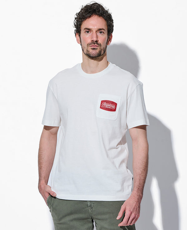 ベーシックジャージーレトロプリント ポケTシャツ