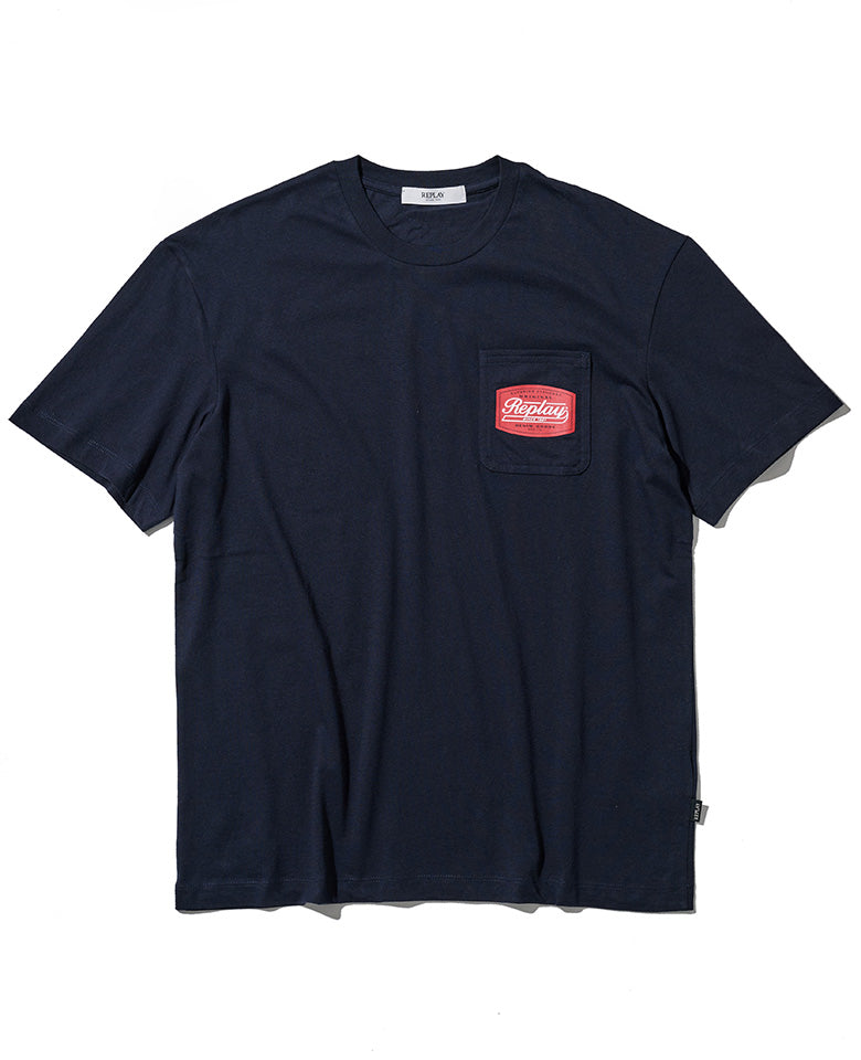 ベーシックジャージーレトロプリント ポケTシャツ
