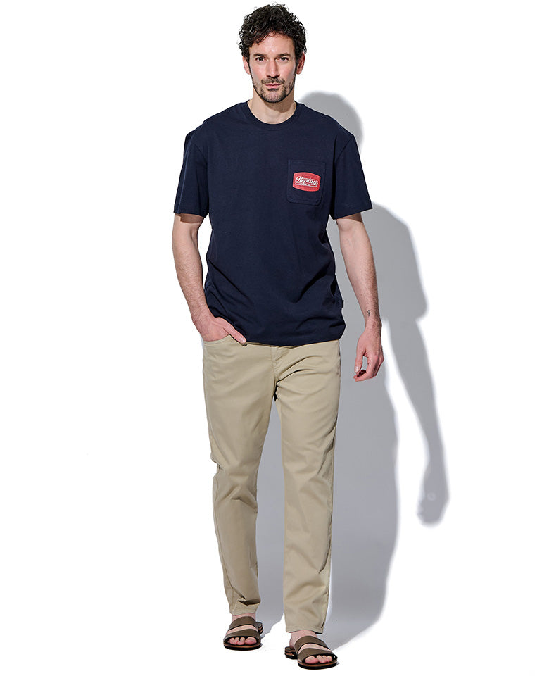 ベーシックジャージーレトロプリント ポケTシャツ