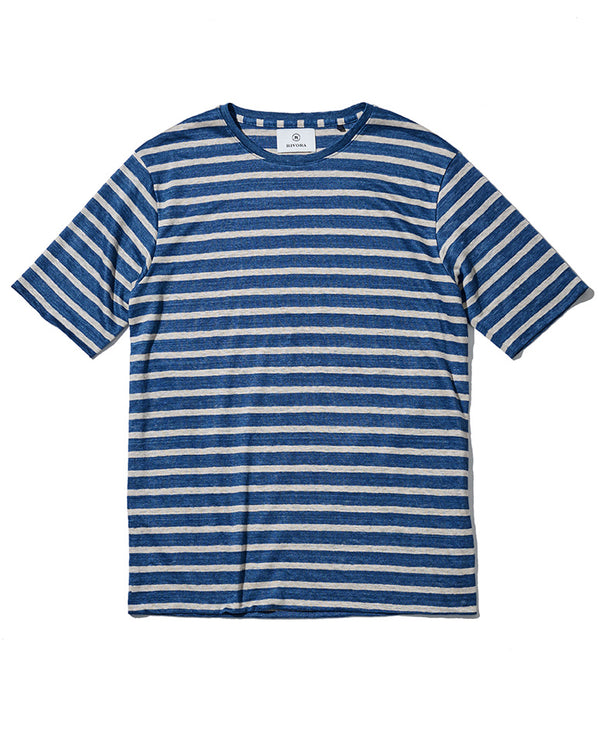 ヴィンテージ リネン ボーダー レイヤード Tシャツ
