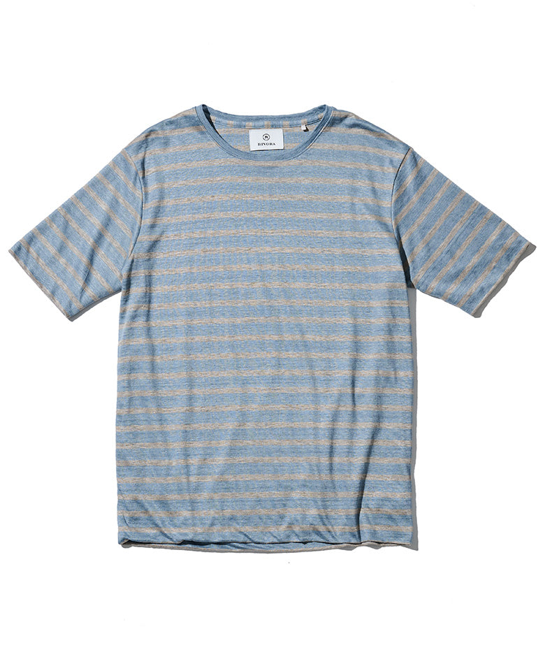 ヴィンテージ リネン ボーダー レイヤード Tシャツ