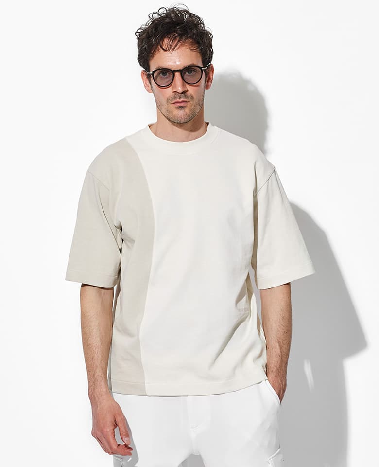 Oversized patchwork wave T-shirt