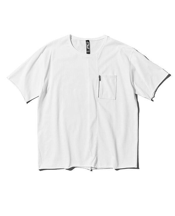 フェイクレザー ジップポケットTシャツ