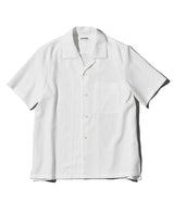 ポリエステル/コットン/リネンツイル オープンカラーシャツS/S