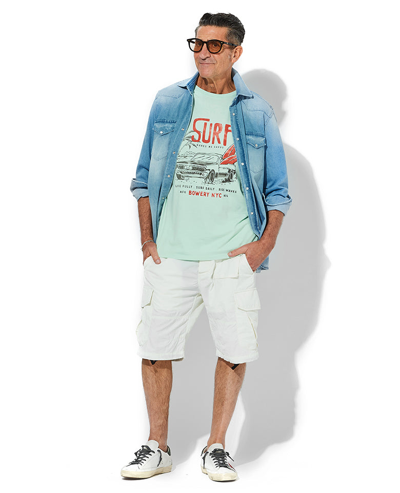 クルーネックプリントTシャツ
