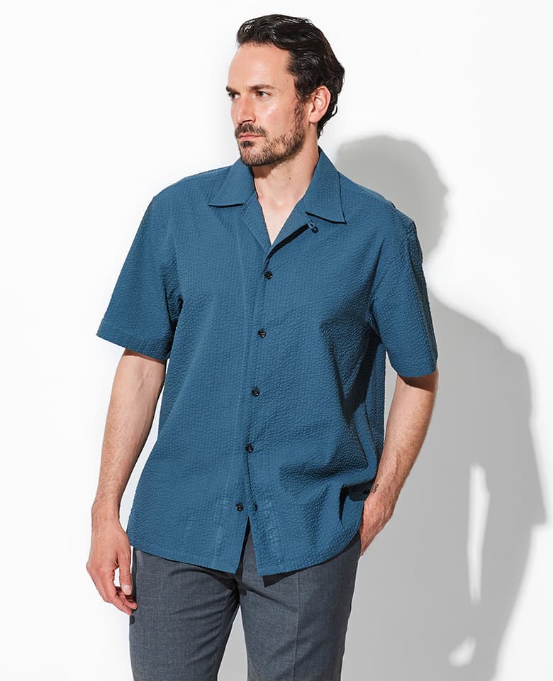 Open-collar shirt