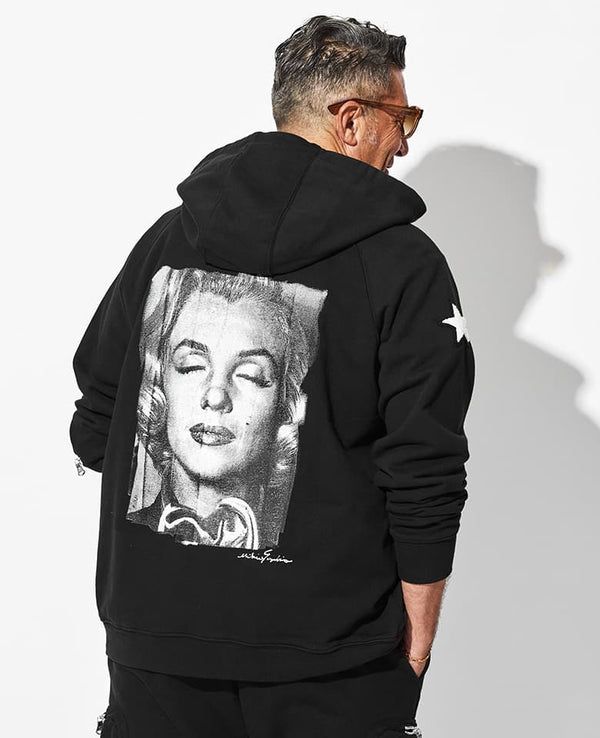 Rider-style sweatshirt hoodie