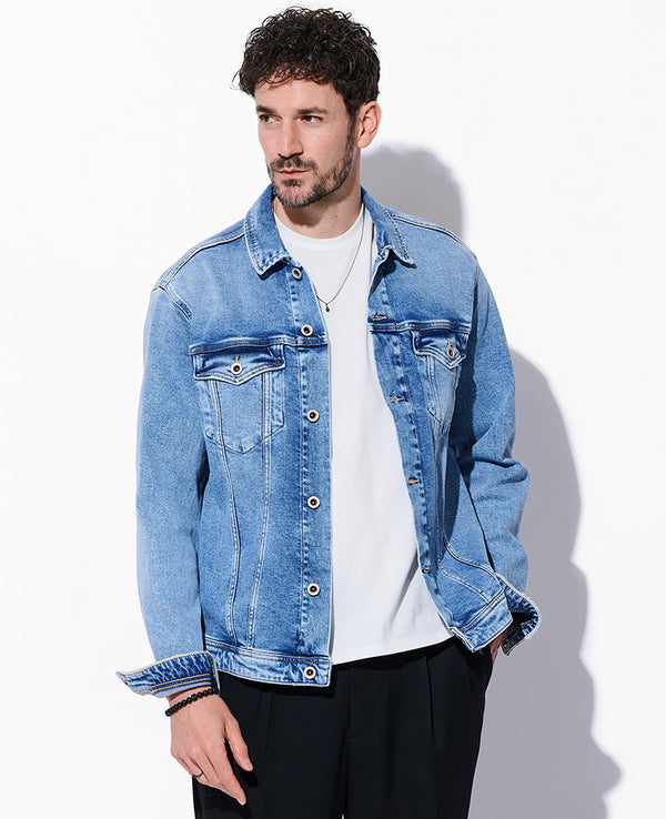 デニムジャケット　バスト98 肩41 全長52 袖54 ストレッチデニムジャケット – 買えるLEON