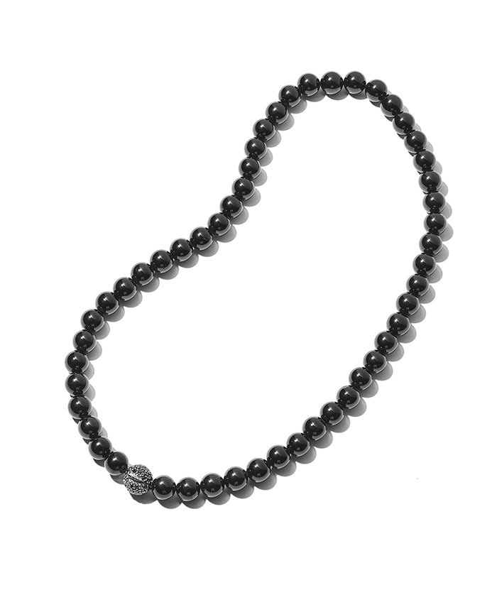 8mmブラックダイヤビーズネックレス – 買えるLEON
