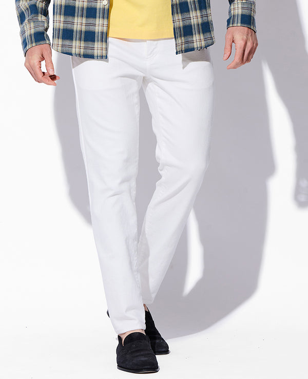 スリムテーパード イージーデニムパンツ