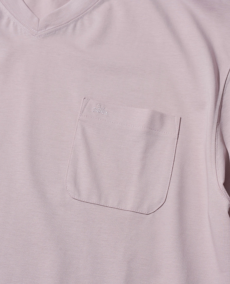 LEON別注 プレーティングシングルジャージVネックTシャツ