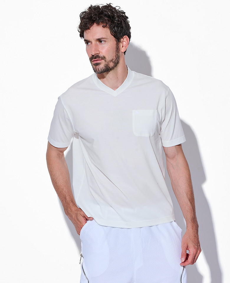 LEON別注 プレーティングシングルジャージVネックTシャツ