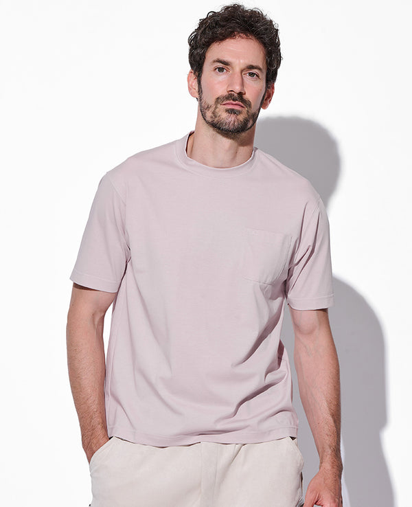 LEON別注 プレーティングシングルジャージクールネックTシャツ