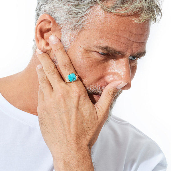 シグネットリング(K18YG ターコイズ) – 買えるLEON