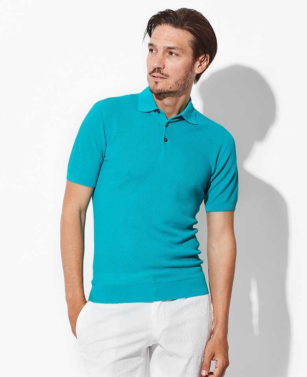 polo collar short sleeve sweater