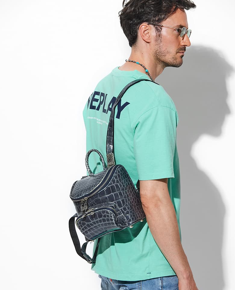 Enamel Crocodile Backpack