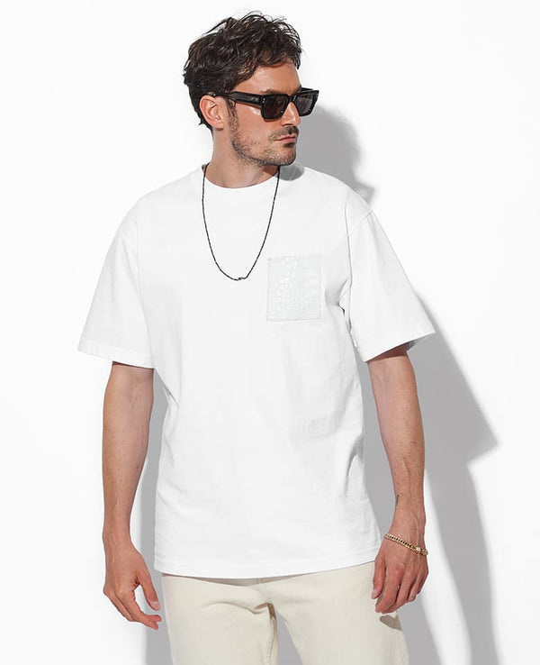 クロコポケット付きTシャツ