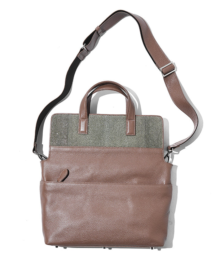 極美品 プレシャスプレステージ ガルーシャ エイ革 ハンドバッグ 本物