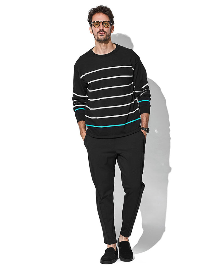 CRONOS パンツ ブラック イエロー CRONOS パンツ ブラック イエロー CRONOS STITCH LOGO LONGPANTS