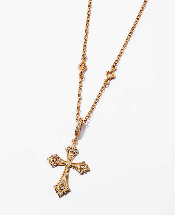 Mini Engraved Gothic Cross Pointy Arms