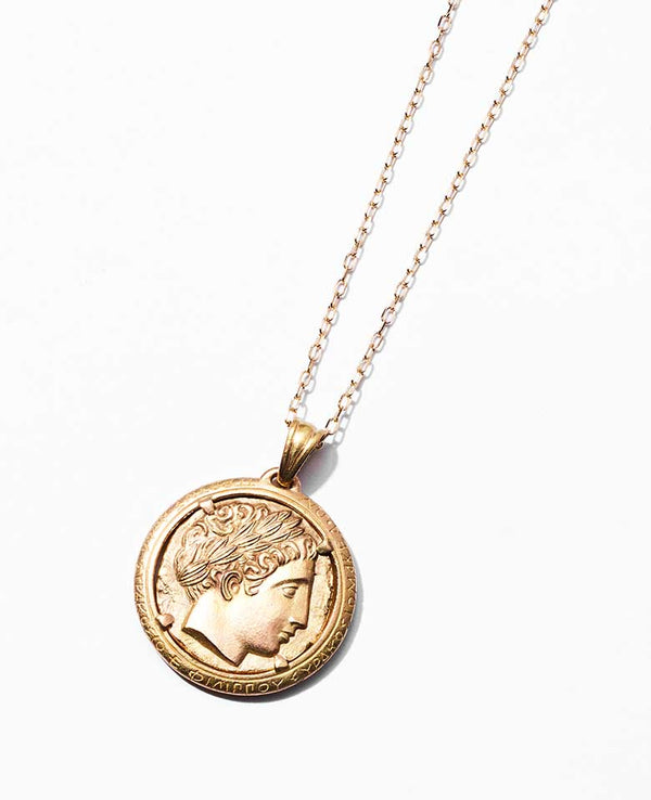 Greek mythology antique coin style pendant