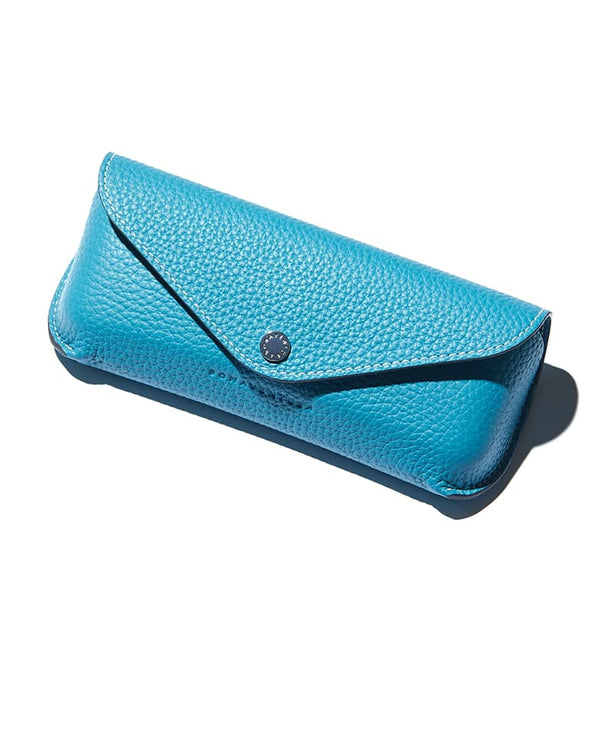 Flap eyeglass case shrink leather