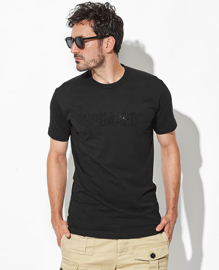 Dsquared2 ロゴパッチ クルーネック Tシャツ DSQUARED2 (ディースクエアード) ロゴプリント クルーネック