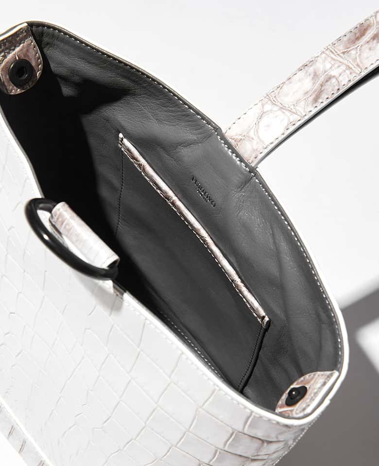 Genuine crocodile leather ring one handle bag