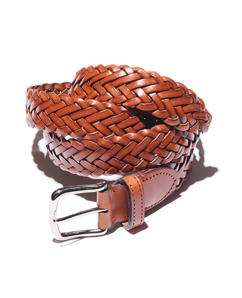 leather mesh belt