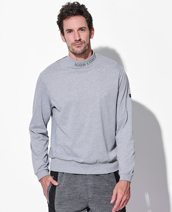 コットンコンビモックネックロングスリーブTシャツ