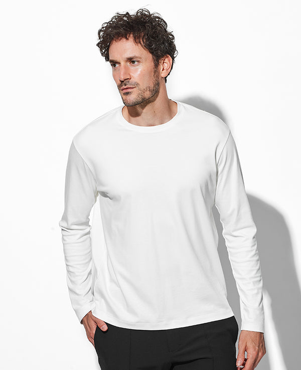 スビンコットンスムースロングスリーブTシャツ