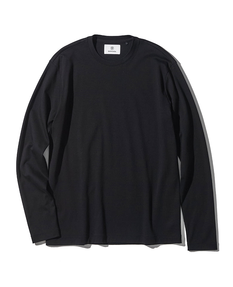 スビンコットンスムースロングスリーブTシャツ