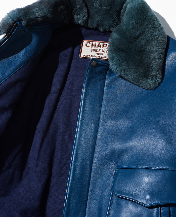 【9万円】ルーブルZAPA paris ネイビーレザー　ハラコ　ジャケット 楽天市場】CHAPAL（シャパル）フランス製 G1タイプ ブルゾン 羊革