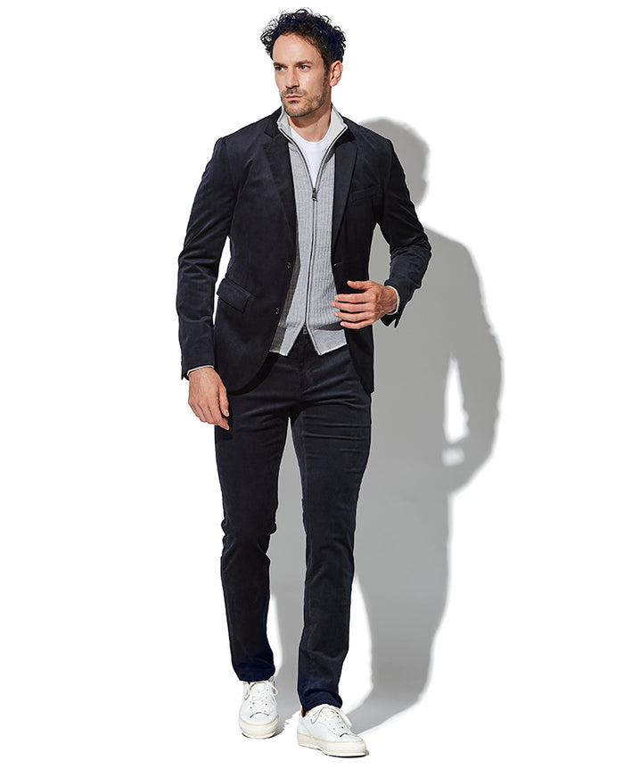 別珍ストレッチセットアップ（ネイビー） – 買えるLEON