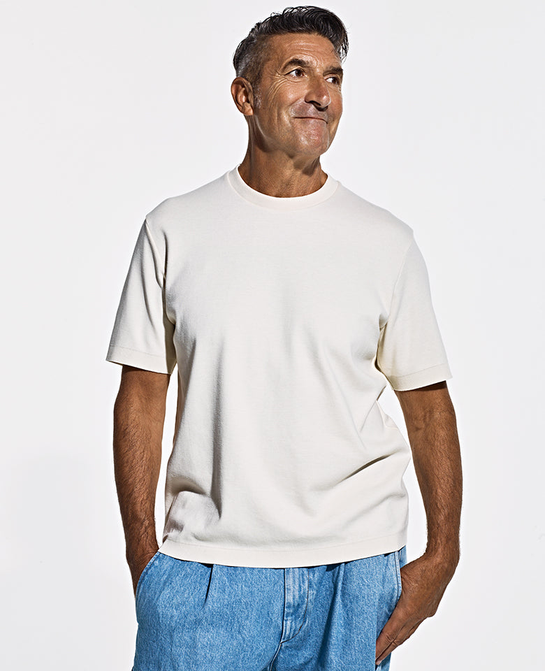 カシミヤ混ニットエフェクトTシャツ