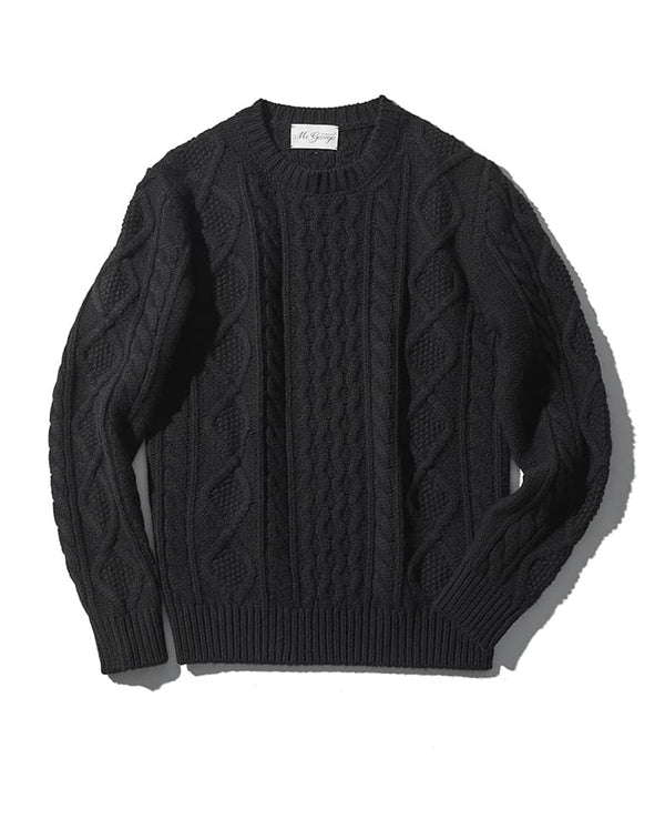 cable crew neck knit