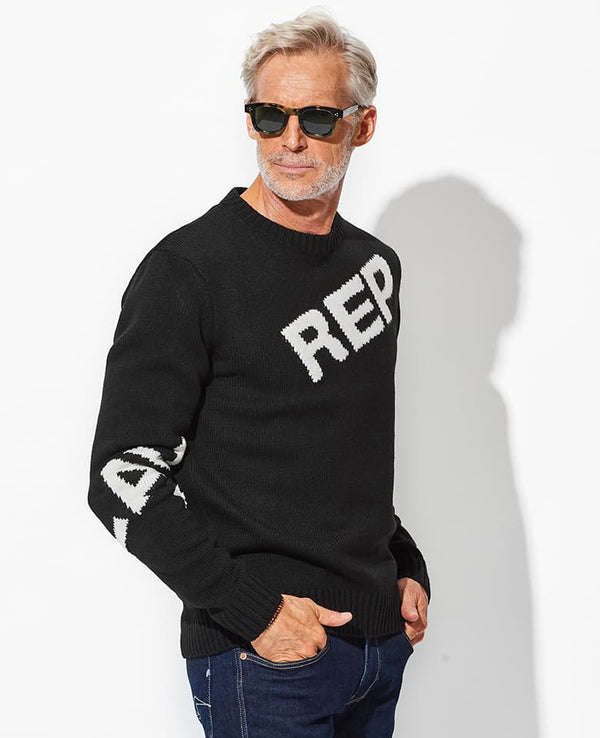 REPLAY logo jacquard sweater