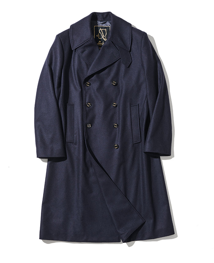 期間限定お値引き★LEON掲載モデル★hevo ダークネイビー コート Hevo イーヴォ ブラック 4205-LAMI725 ウールノーカラーコート