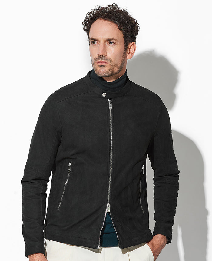 エースさん スエード レザー ボクシーフィットジャケット - サンド | ZARA