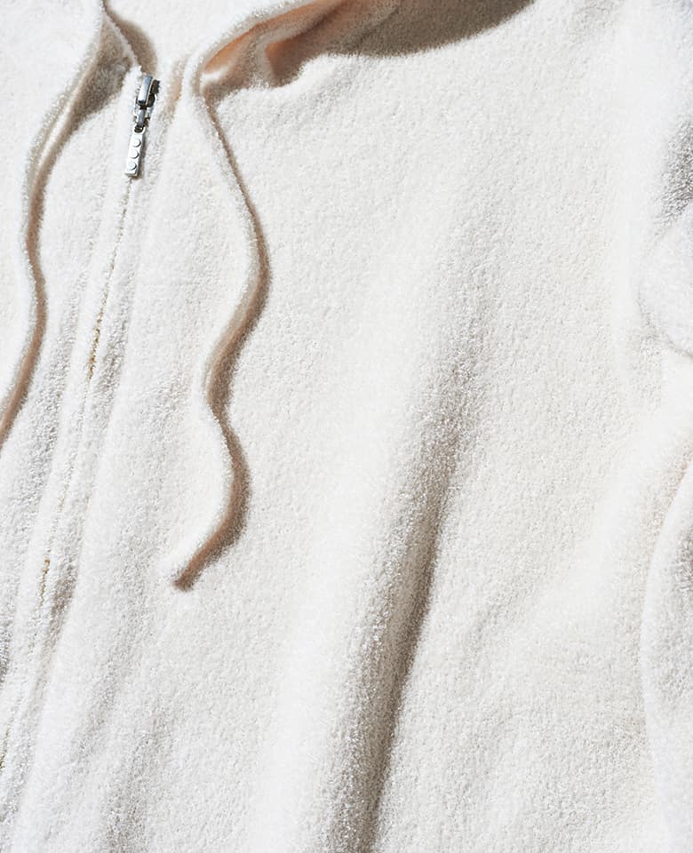 premium pile l/s zip hood