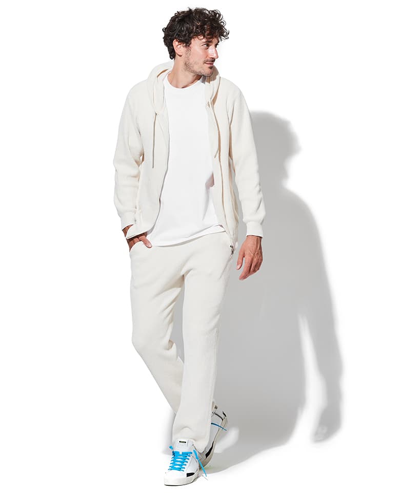 premium pile l/s zip hood