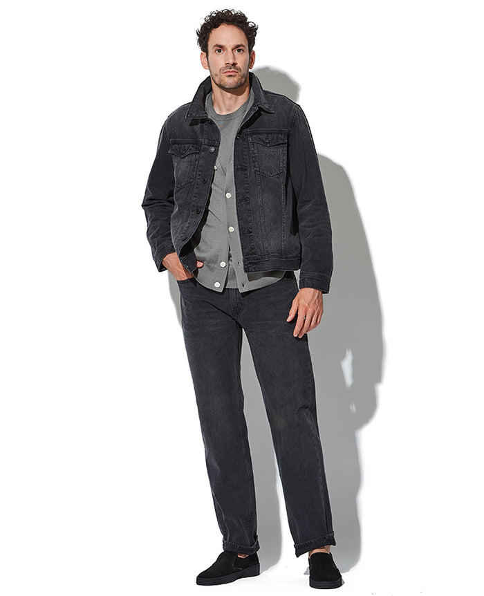 12オンス ソフトブラックデニム トラッカージャケット – 買えるLEON