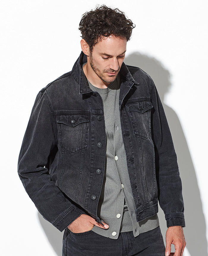 12オンス ソフトブラックデニム トラッカージャケット – 買えるLEON