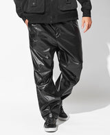 DOUBLEFACE FAUX LEATHER EASY PANTS