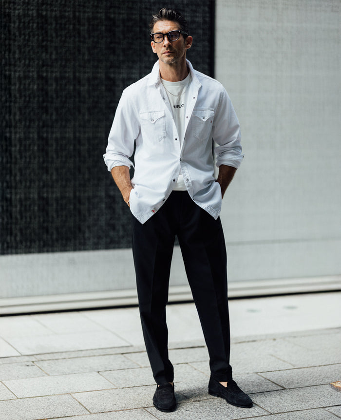 ホワイトデニムシャツ – 買えるLEON