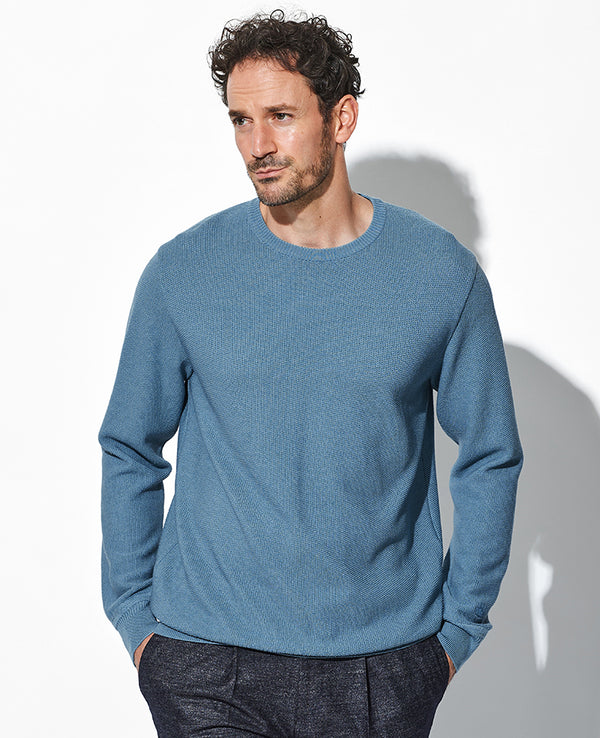 ウールシルククルーネック