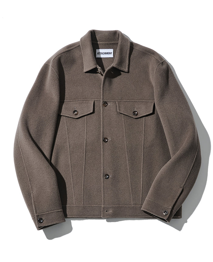 ウール/カシミヤ ダブルフェイスビーバー トラッカージャケット