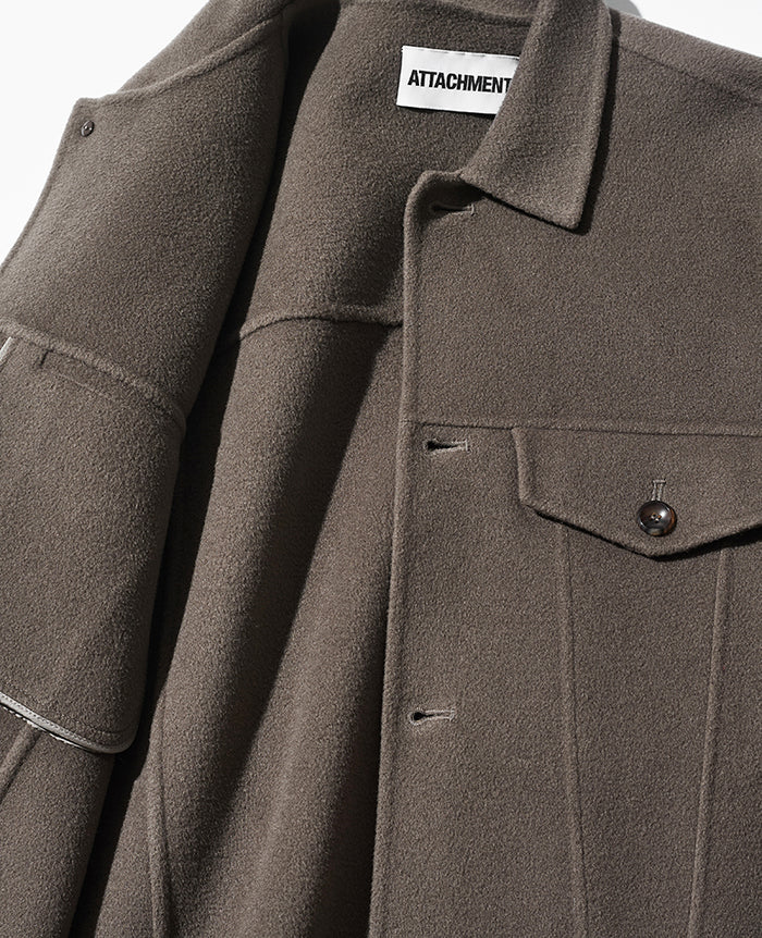 ウール/カシミヤ ダブルフェイスビーバー トラッカージャケット